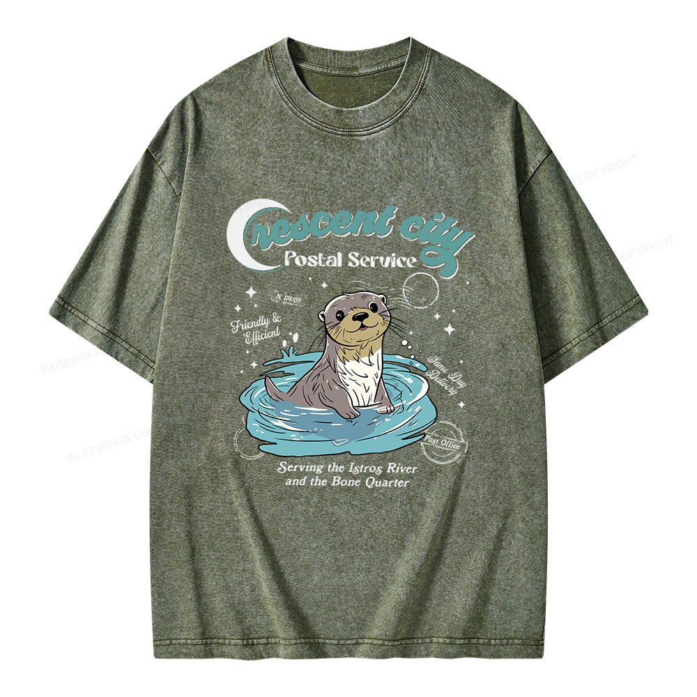 Pagewings Crescent City Postal Service Unisex Washed T-shirt