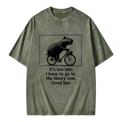 Pagewings I Have To Go To The Library Now Unisex Washed T-shirt