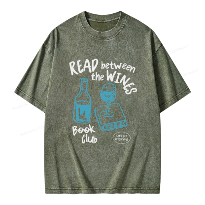 Pagewings Wine Lover Book Club Unisex Washed T-shirt