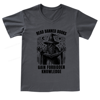 Pagewings Read Banned Books Gain Forbidden Knowledge V-neck T-shirt
