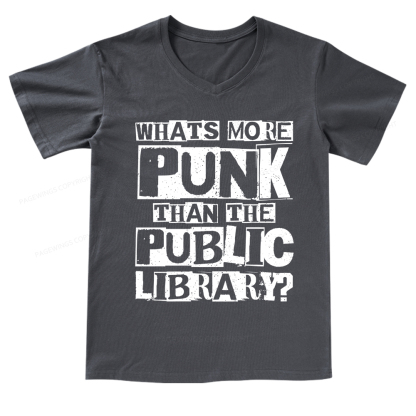 Pagewings What‘s More Punk Than the Public Library V-neck T-shirt