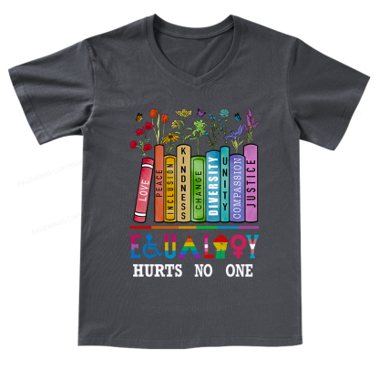 Pagewings Equality Hurts No One V-neck T-shirt