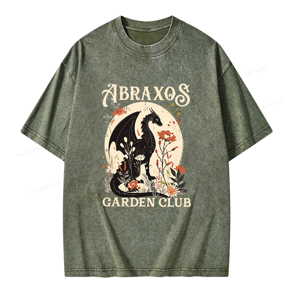Pagewings Abraxos Flower Garden Club Unisex Washed T-shirt