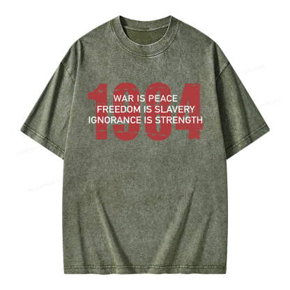 Pagewings War is Peace Freedom is Slavery Unisex Washed T-shirt