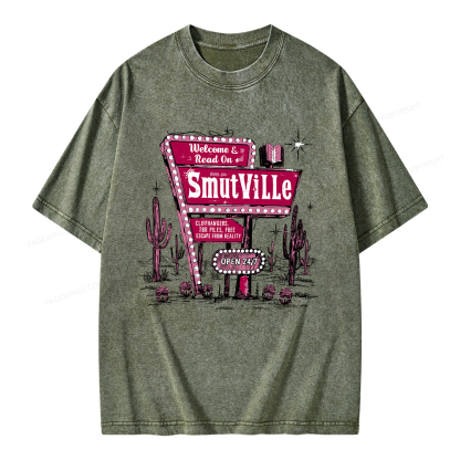 Pagewings Welcome To Smutville Unisex Washed T-shirt