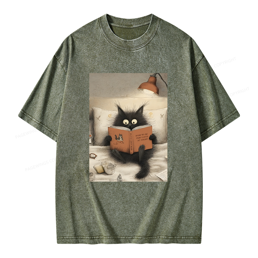 Pagewings Funny Bookish Unisex Washed T-shirt