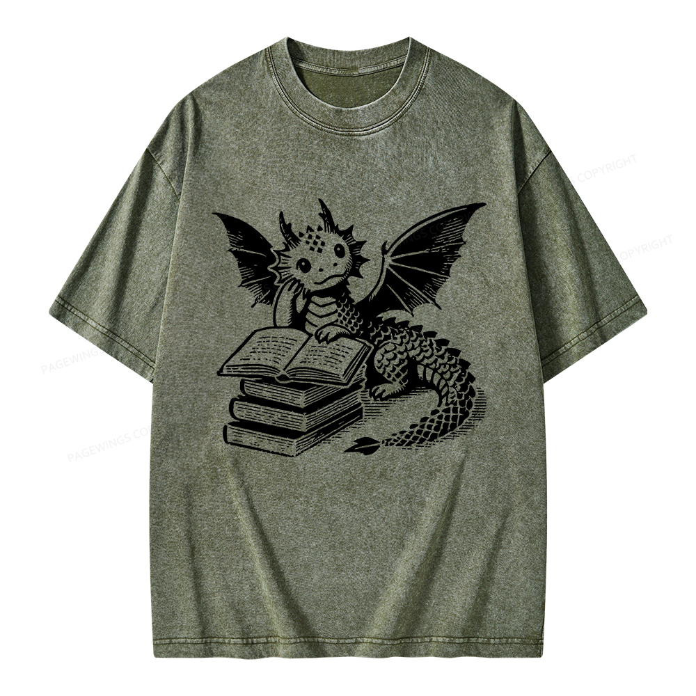 Pagewings I'm Not A Bookworm I'm A Book Dragon Unisex Washed T-shirt