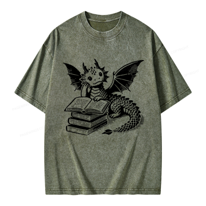 Pagewings I'm Not A Bookworm I'm A Book Dragon Unisex Washed T-shirt