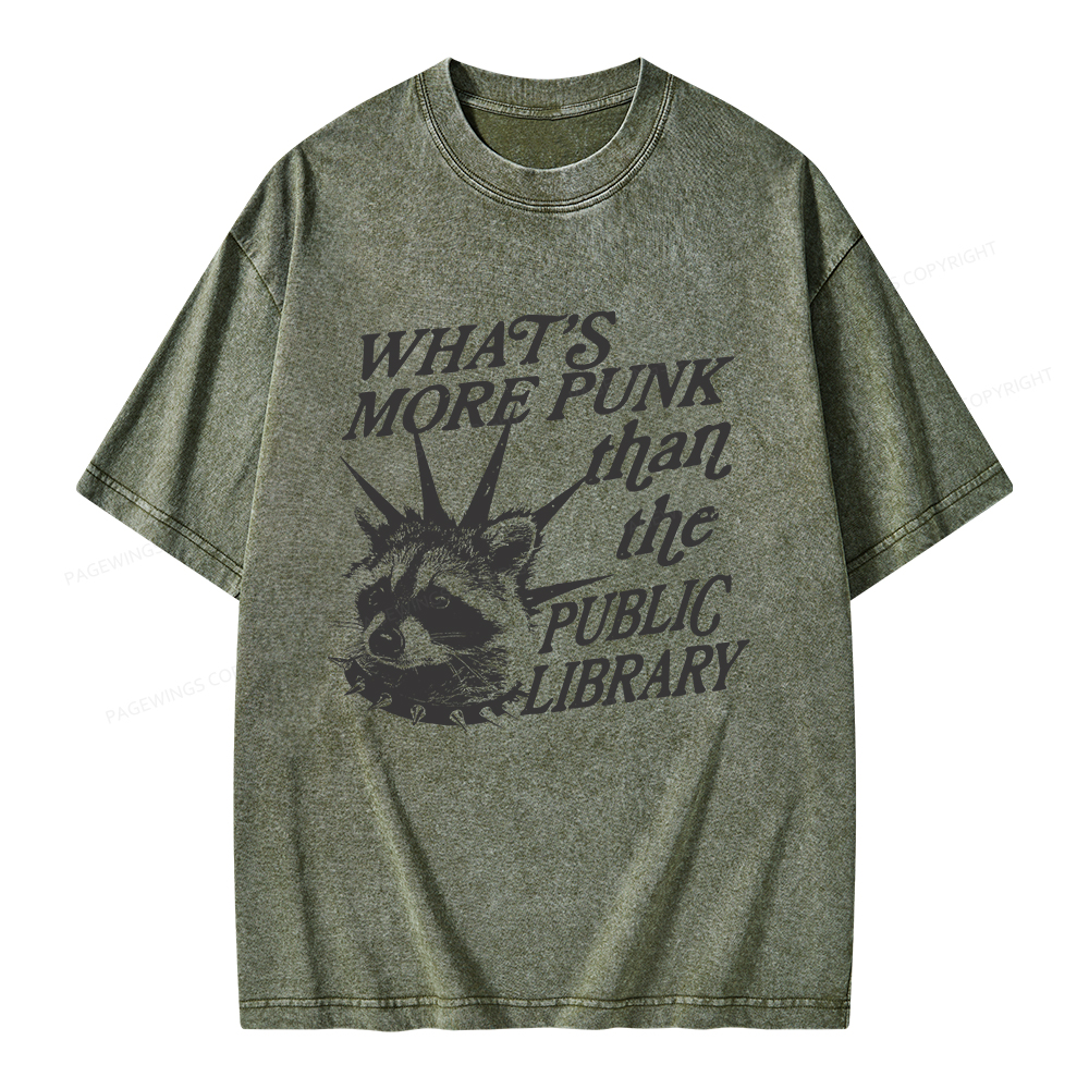 Pagewings What's More Punk Than The Public Library Unisex Washed T