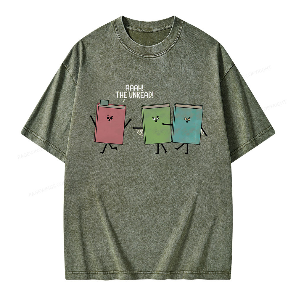 Pagewings Aaah The Unread Unisex Washed T-shirt
