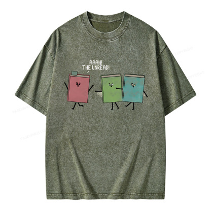 Pagewings Aaah The Unread Unisex Washed T-shirt