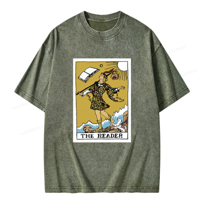 Pagewings Bookish Tarot--The Reader Unisex Washed T-shirt