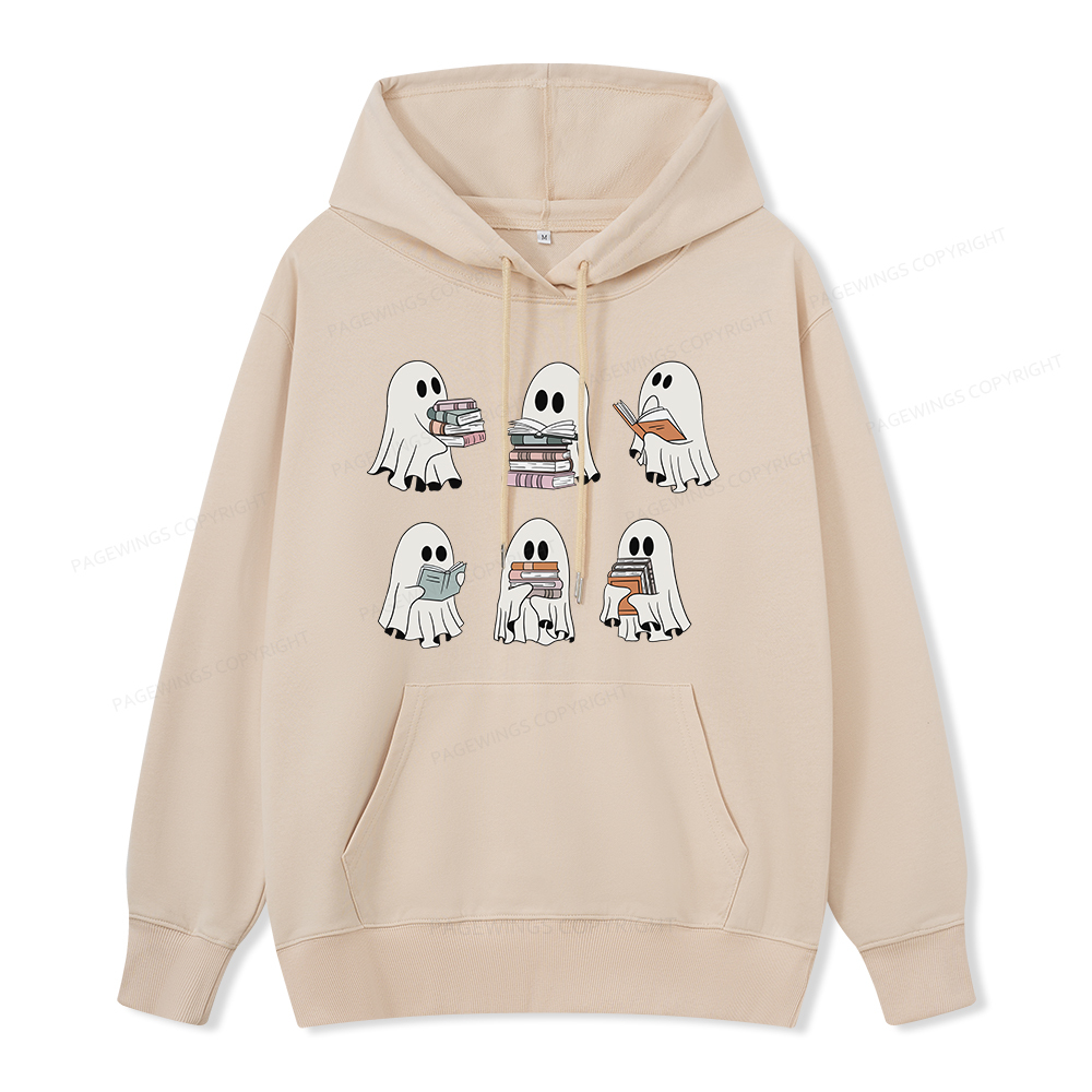 Pagewings Ghost Reading Halloween Unisex Classic Hoodie