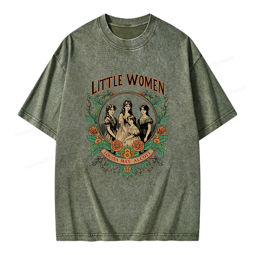 Pagewings Little Women Unisex Washed T-shirt