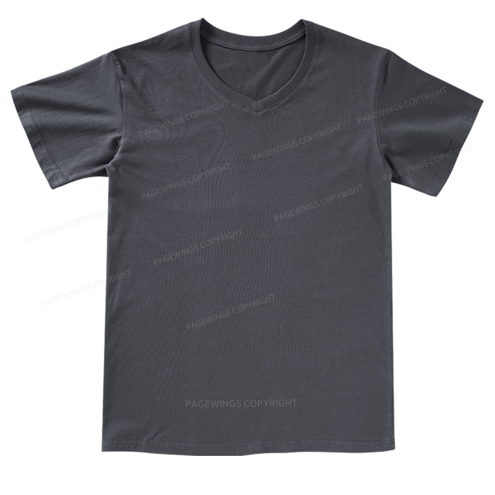 Pagewings Comfortable Solid Color V-neck T-shirt