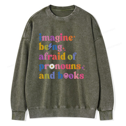 Pagewings Queer Book Club Unisex Washed Sweatshirt