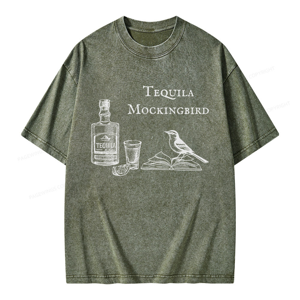 Pagewings Tequila Mockingbird Unisex Washed T-shirt
