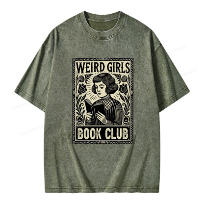 Pagewings Weird Girls Book Club Unisex Washed T-shirt