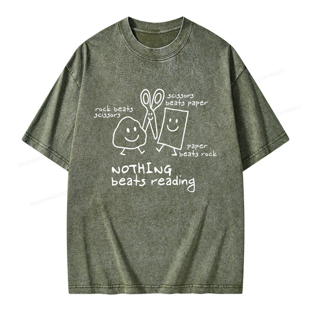 Pagewings Nothing Beats Reading Unisex Washed T-shirt