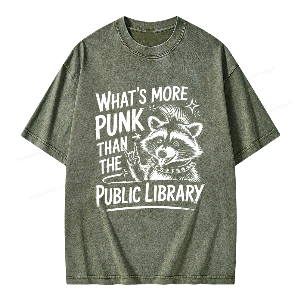 Pagewings What’s More Punk Than The Public Library Unisex Washed T-shirt