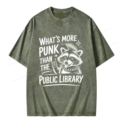 Pagewings What’s More Punk Than The Public Library Unisex Washed T-shirt