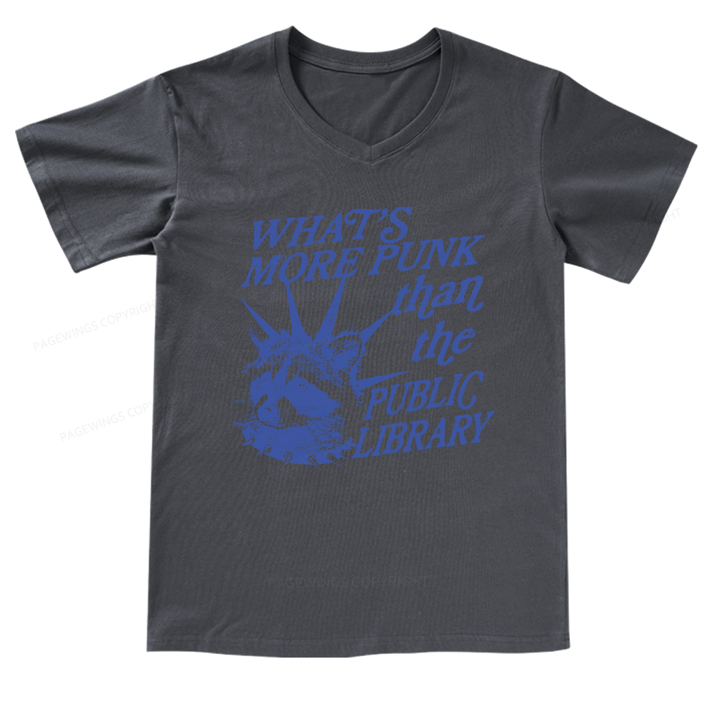 Pagewings What’s More Punk Than The Public Library V-neck T-shirt