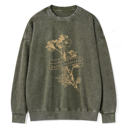 Pagewings Barely Tolerable Unisex Washed Sweatshirt