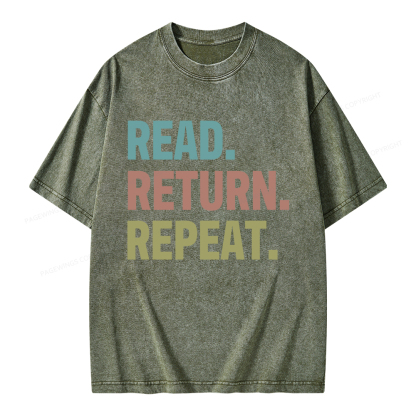 Pagewings Read Return Repeat Unisex Washed T-shirt