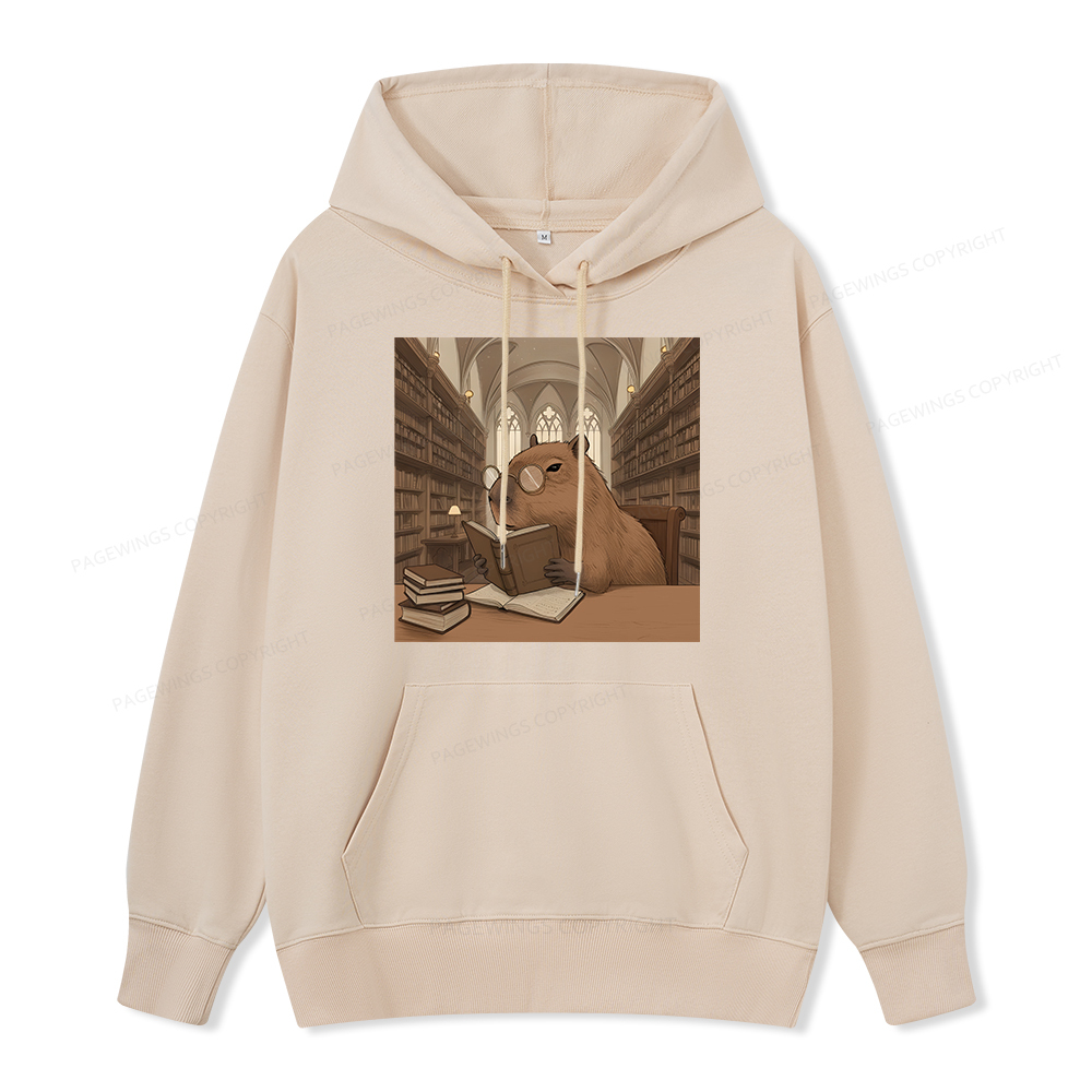 Pagewings The Reader Capybara Unisex Classic Hoodie