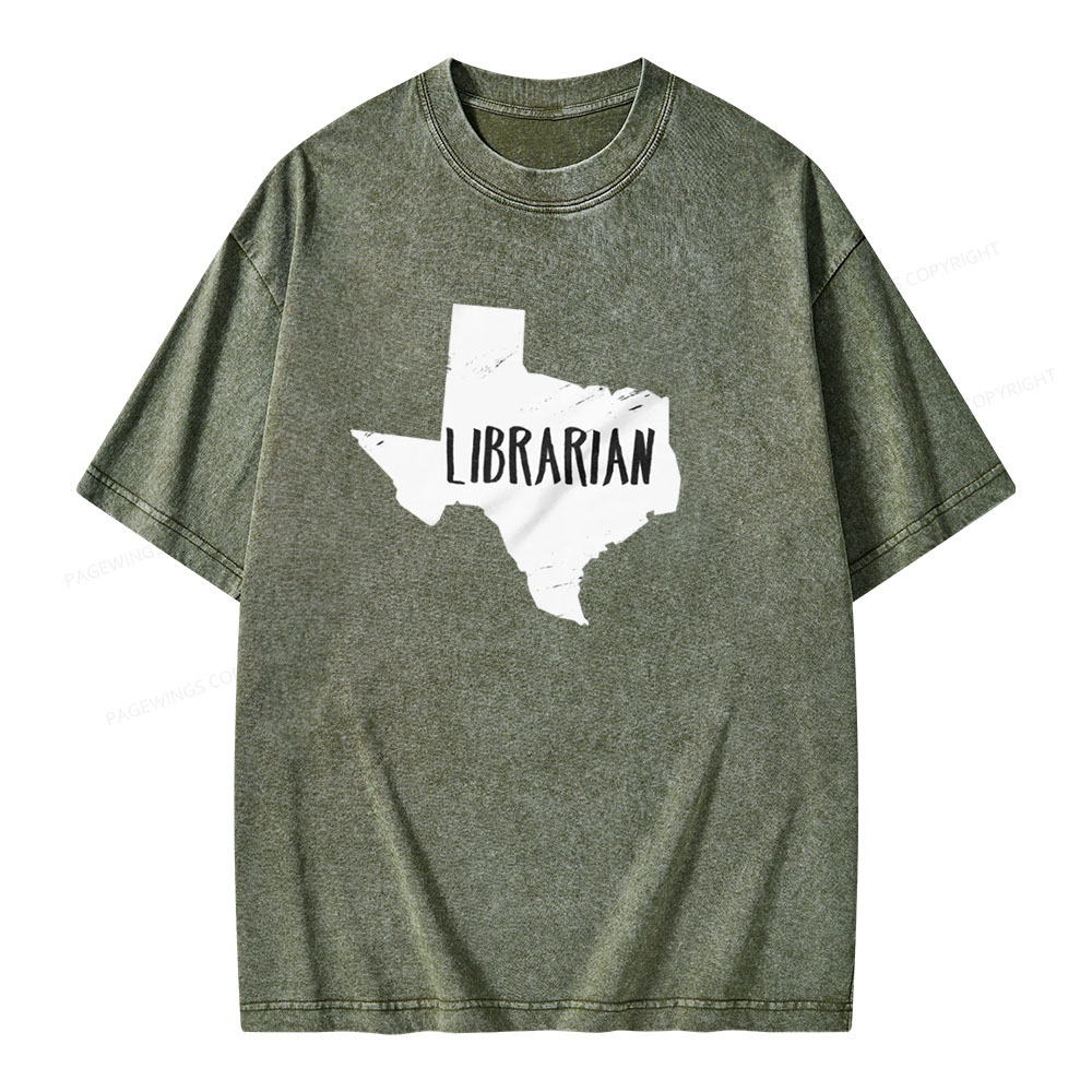 Pagewings Gift for Librarian  Unisex Washed T-shirt
