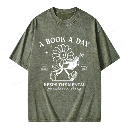 Pagewings Read More Worry Less Unisex Washed T-shirt