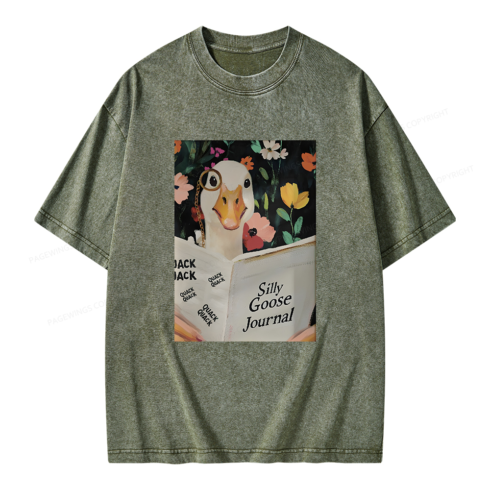 Pagewings Silly Goose Journal Unisex Washed T-shirt
