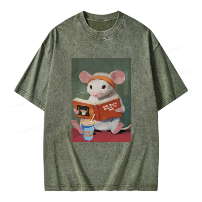 Pagewings Gym Rat's Guide To Abs Unisex Washed T-shirt