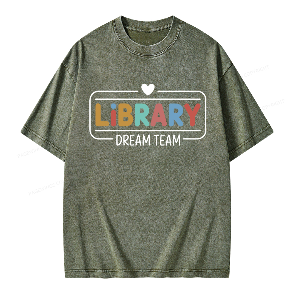 Pagewings Library Dream Team Unisex Washed T-shirt