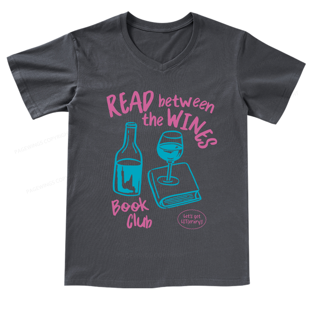 Pagewings Wine Lover Book Club V-neck T-shirt