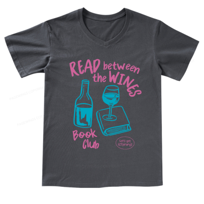 Pagewings Wine Lover Book Club V-neck T-shirt