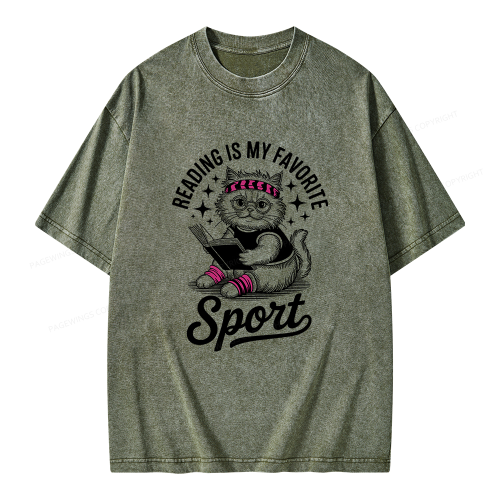 Pagewings Reading is My Favorite Sport Unisex Washed T-shirt