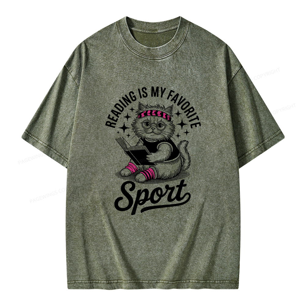 Pagewings Reading is My Favorite Sport Unisex Washed T-shirt