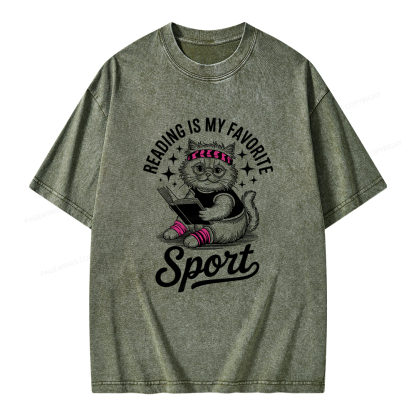 Pagewings Reading is My Favorite Sport Unisex Washed T-shirt