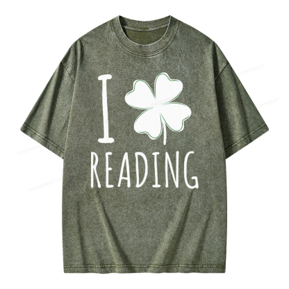 Pagewing St Patricks Day Book Lover Shirt Unisex Washed T-shirt