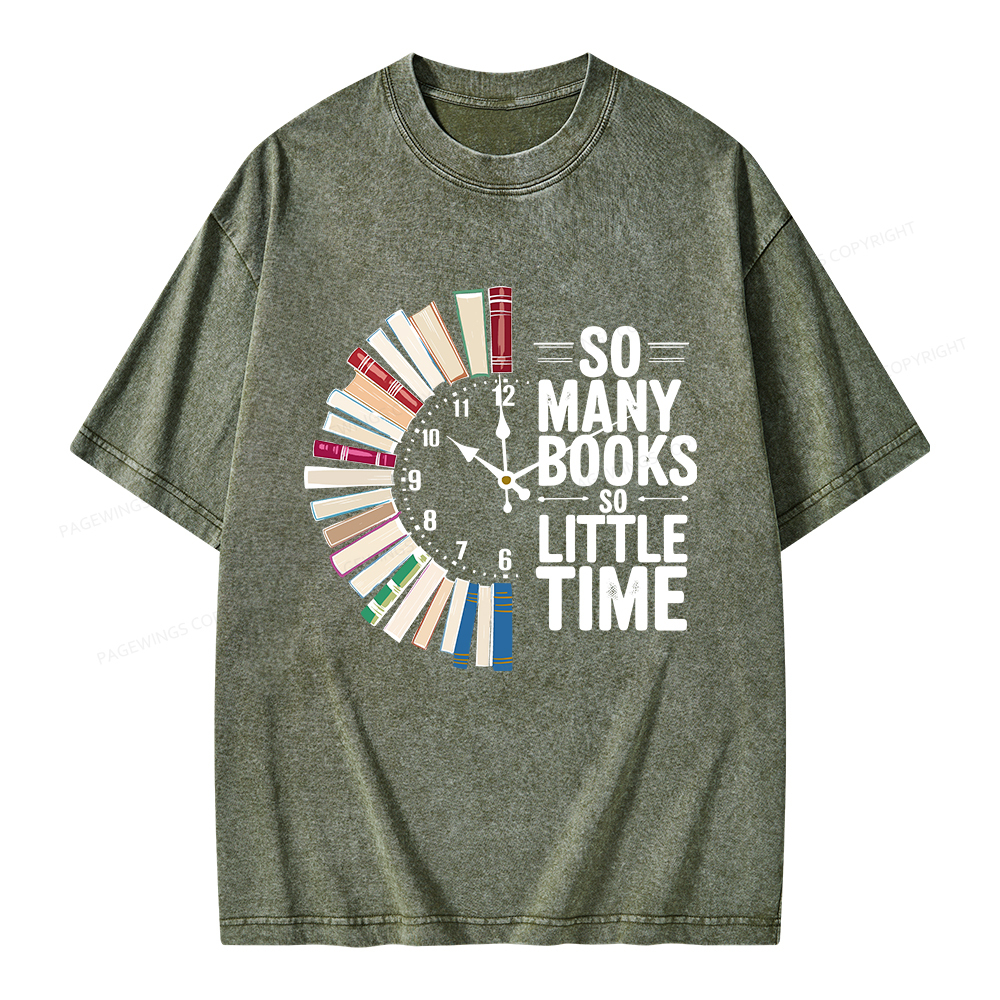 Pagewings So Many Books So Little Time Unisex Washed T-shirt