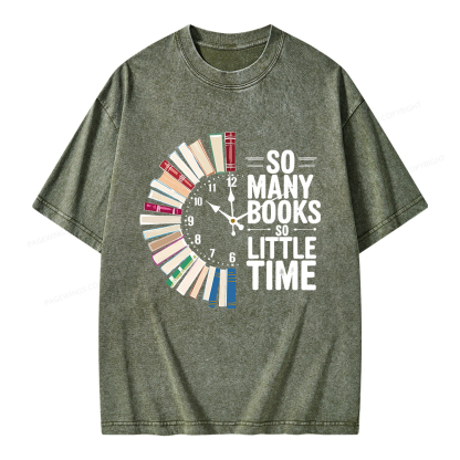 Pagewings So Many Books So Little Time Unisex Washed T-shirt