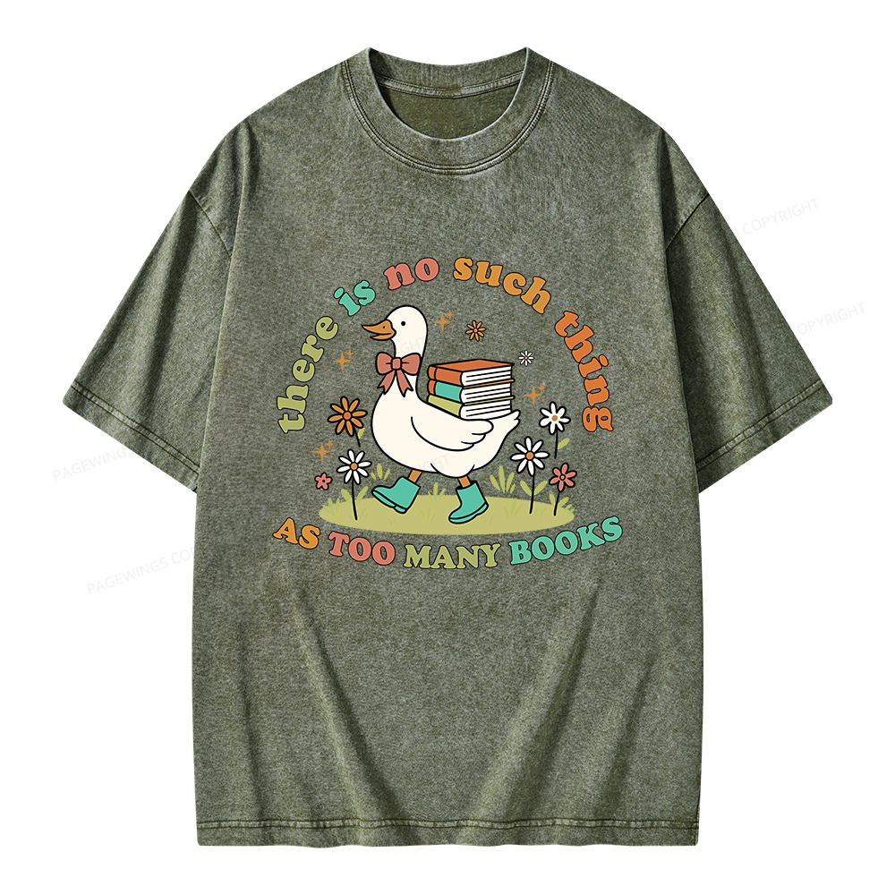 Pagewings Cute Bookish Goose Unisex Washed T-shirt