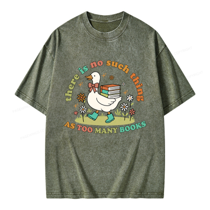 Pagewings Cute Bookish Goose Unisex Washed T-shirt