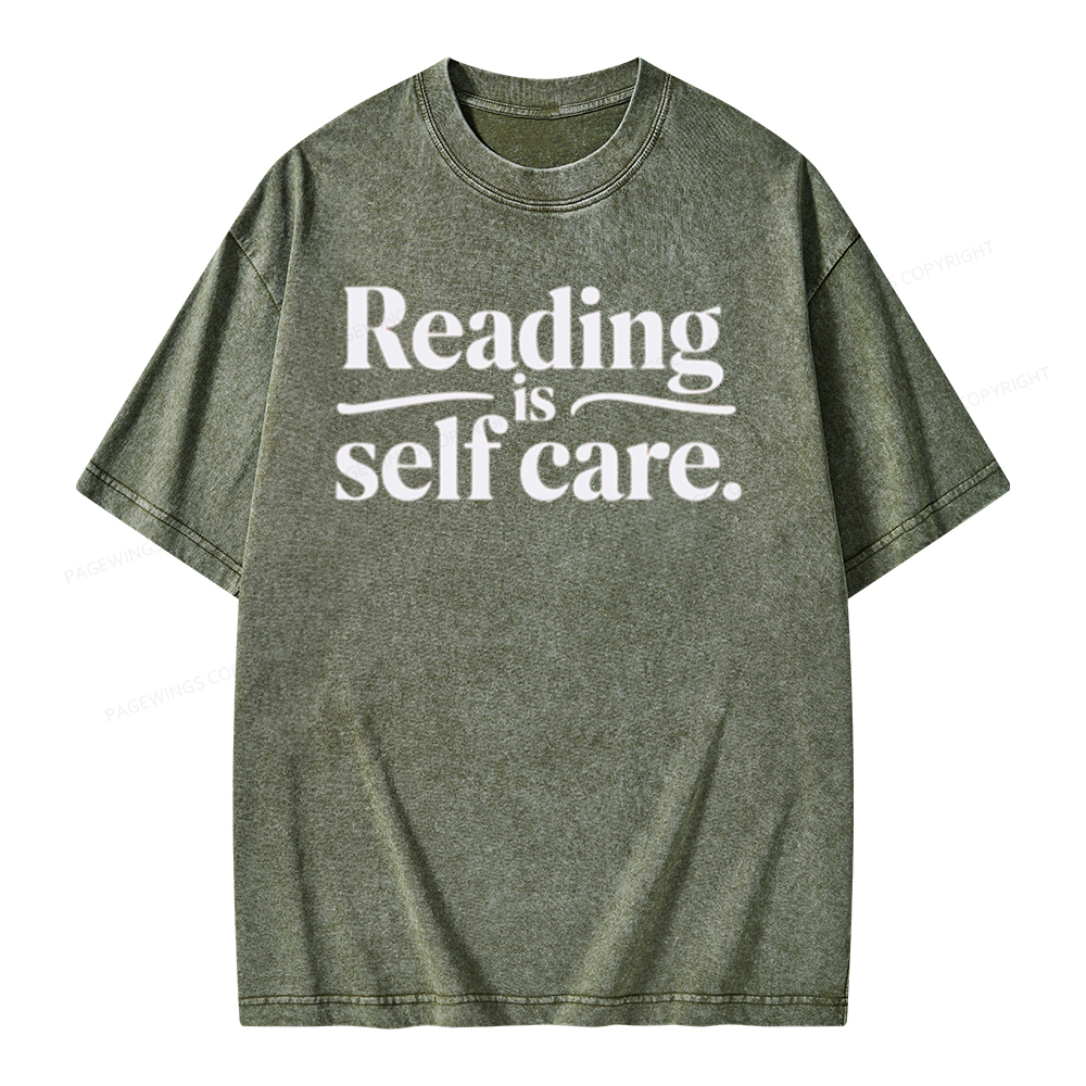 Pagewing Reading Self Care Unisex Tee Unisex Washed T-shirt