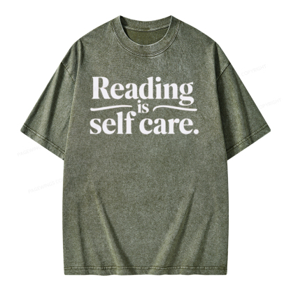 Pagewing Reading Self Care Unisex Tee Unisex Washed T-shirt