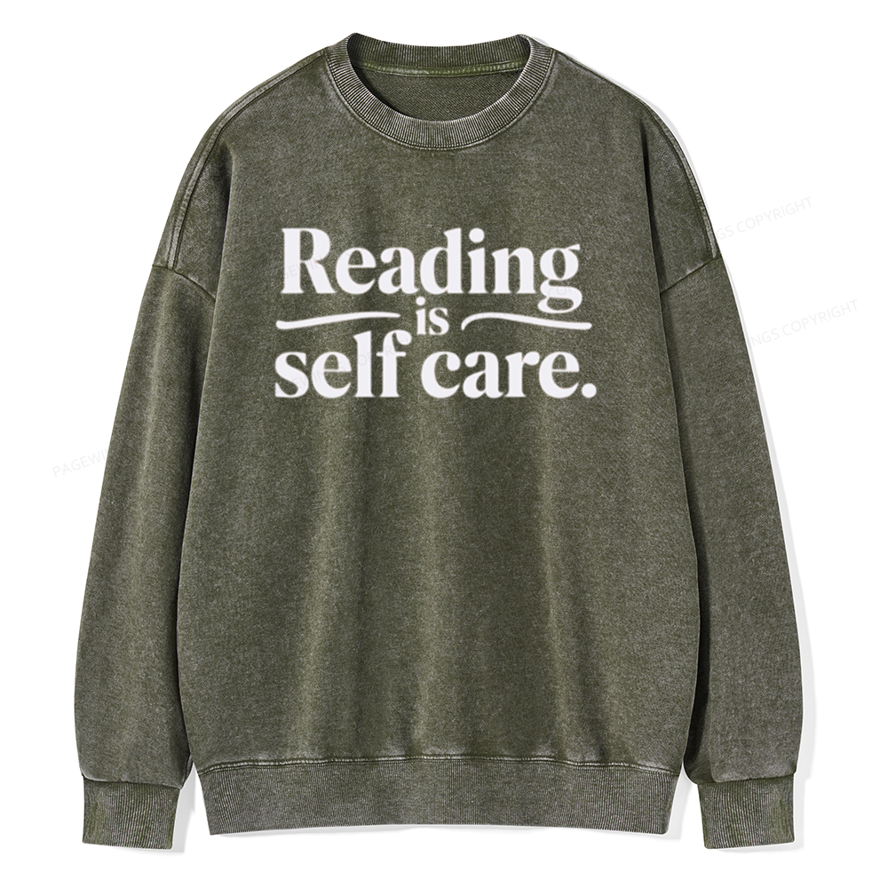 Pagewing Reading Self Care Unisex Tee Unisex Washed Sweatshirt
