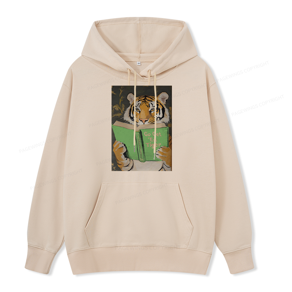 Pagewings Motivational Tiger Reading Unisex Classic Hoodie