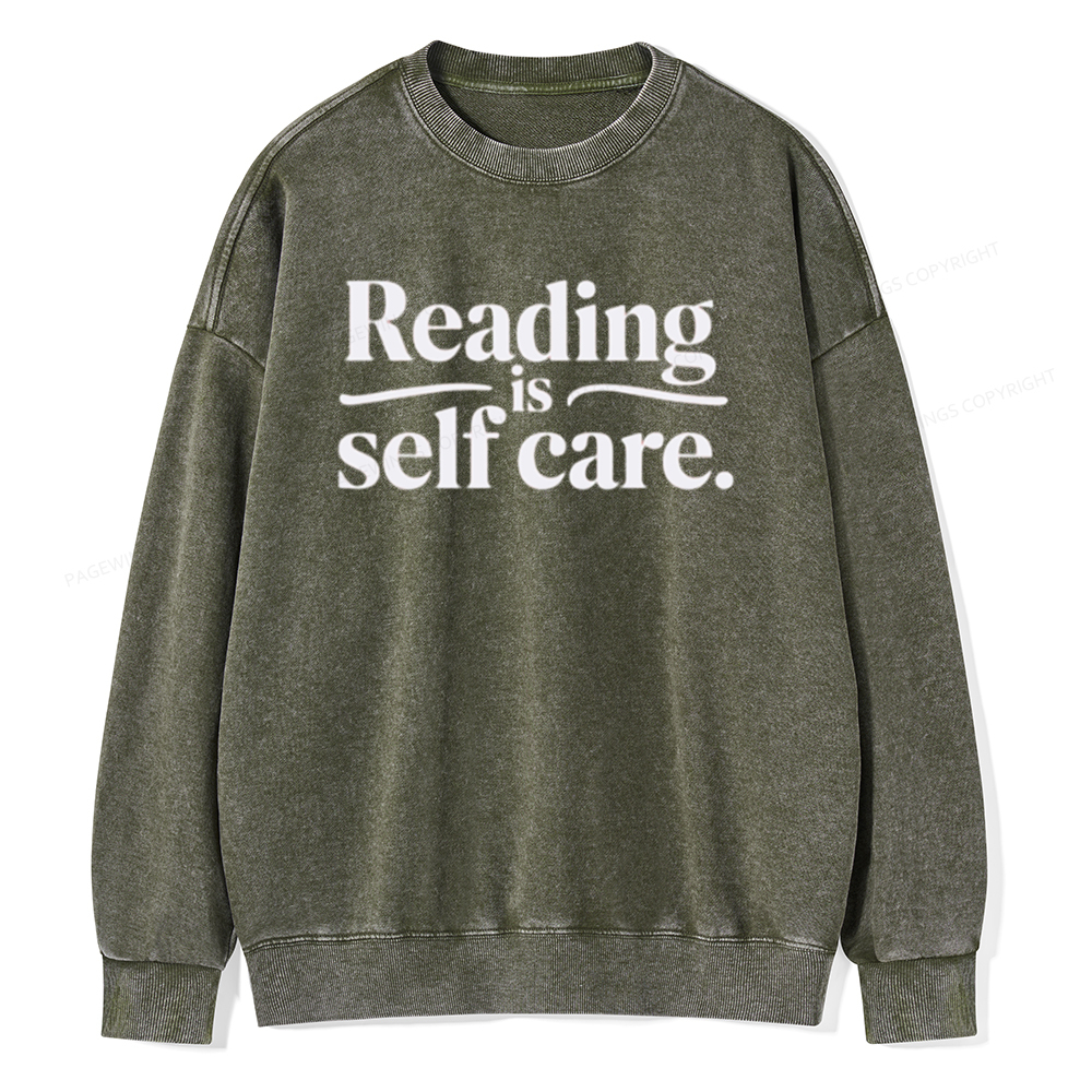 Pagewing Reading Self Care Unisex Tee Unisex Washed Sweatshirt