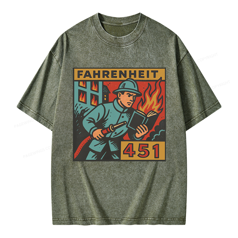 Pagewings Literature 451 Unisex Washed T-shirt